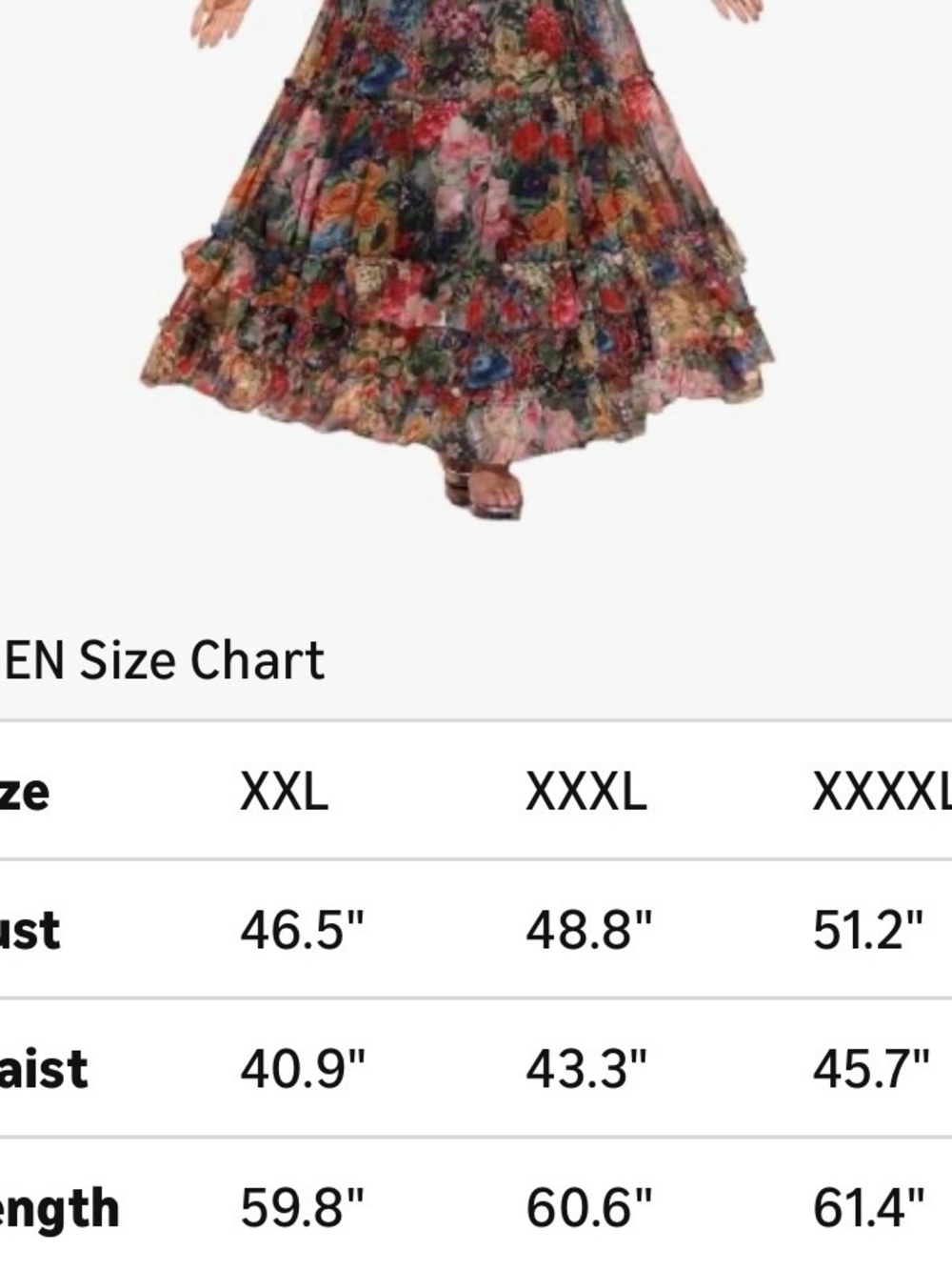Amazon Floral V-Neck Long Sleeve Tiered Maxi Dress - Multicolor - Picture 4 of 4